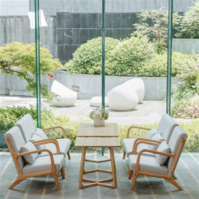 连锁奶茶店桌椅组合简约洽谈实木双人甜品咖啡休闲餐厅卡座沙发椅