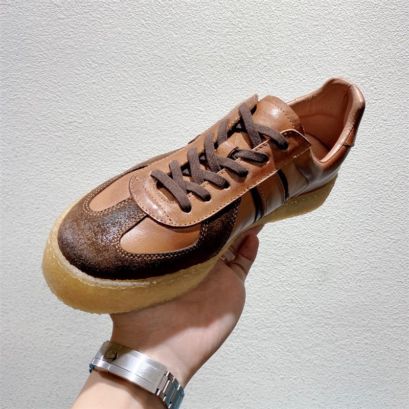 2025春夏复古真皮德训鞋男潮男鞋英伦百搭休闲运动鞋轻便透气板鞋