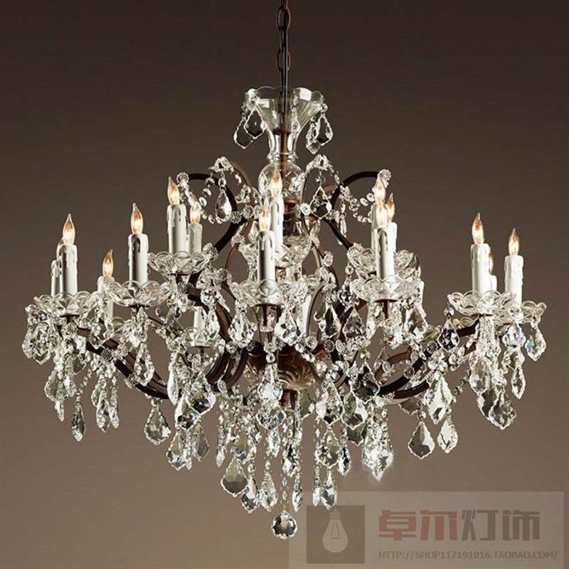 美式铁艺复古餐厅客厅个性酒店工程水晶灯创意北欧式别墅田园吊灯