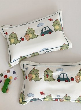 A类60支长绒棉卡通婴儿幼儿园乳胶枕套 全棉儿童换洗单人枕头套