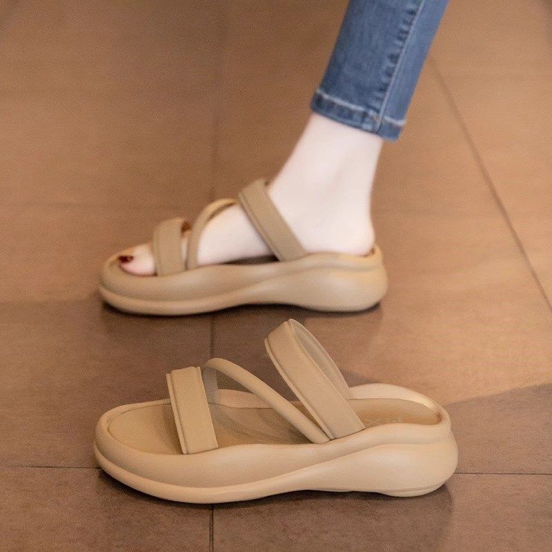 凉拖鞋女夏外穿2025新款厚底增高休闲沙滩凉鞋软底懒人孕妇一字拖,女鞋,一字拖,淘宝优惠券,粉丝福利购,淘宝优惠卷