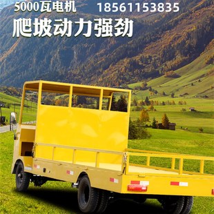 电动平板车运输载重王养r殖花四轮拖车物流大型工厂车间转运工程