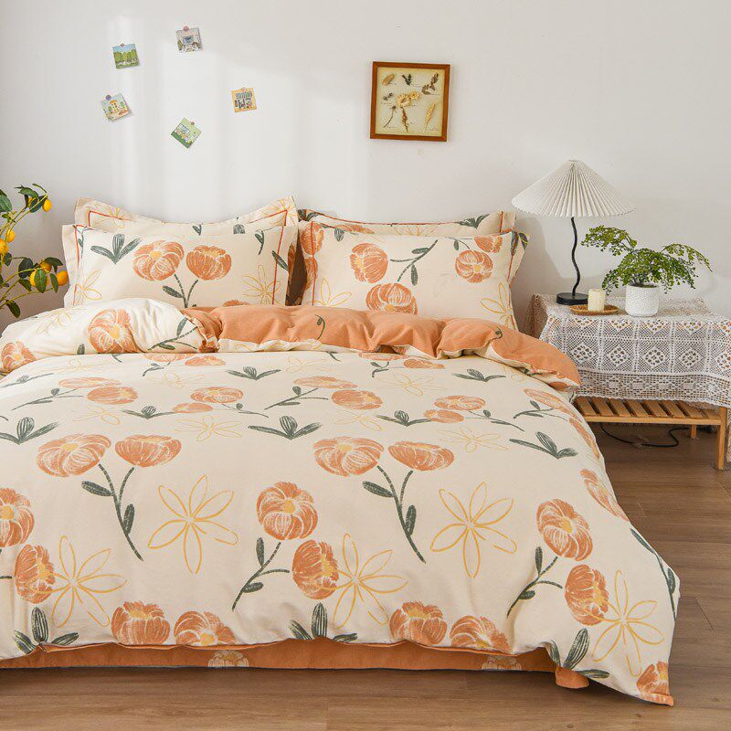 定做全棉加厚磨毛床单床笠被套四件套2*2.2*2.3*2.4*2.5加大2.487