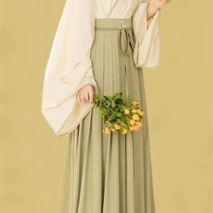 小个子改良汉服日常可以上班穿的汉服女晋制交领上衣汉服齐腰襦裙