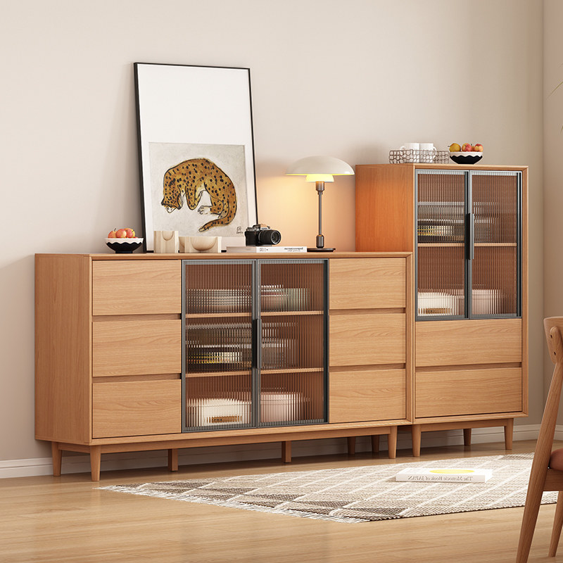 北欧餐柜靠墙f一体现代简约茶水边柜实木框原木色客厅家用收纳柜,住宅家具,餐边柜,淘宝优惠券,粉丝福利购,淘宝优惠卷