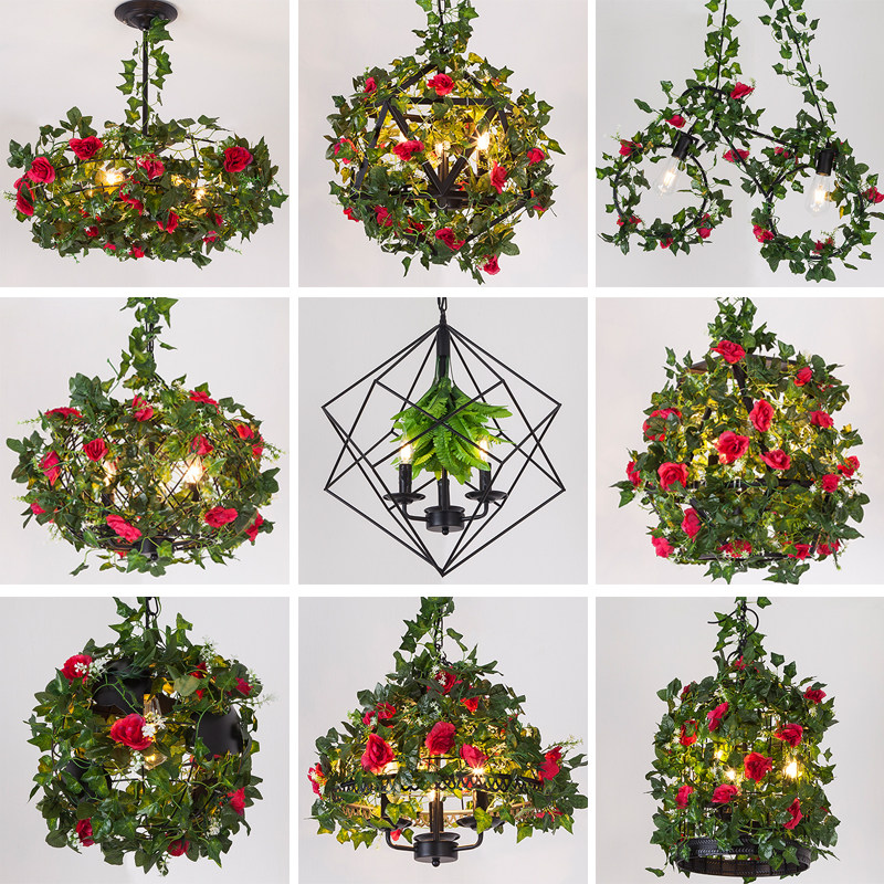 铁艺复古工业风个性创意餐厅奶茶咖啡店K烧烤店网咖吧台植物吊灯,家装灯饰光源,客厅吊灯,淘宝优惠券,粉丝福利购,淘宝优惠卷