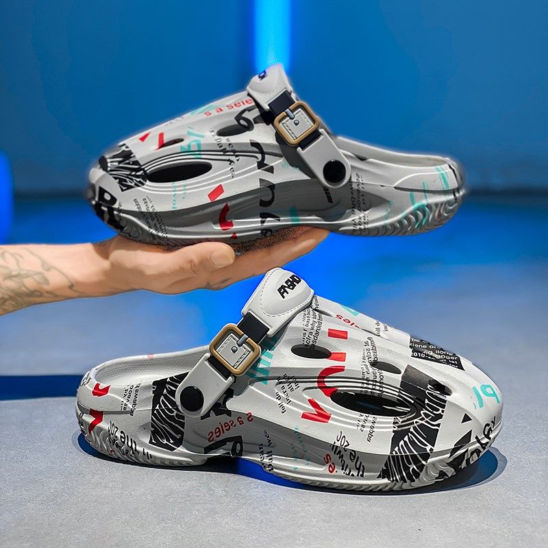 洞洞鞋男潮夏季外穿防滑包头拖鞋青少年户外沙滩运动凉鞋2025新款,流行男鞋,包头拖,淘宝优惠券,粉丝福利购,淘宝优惠卷