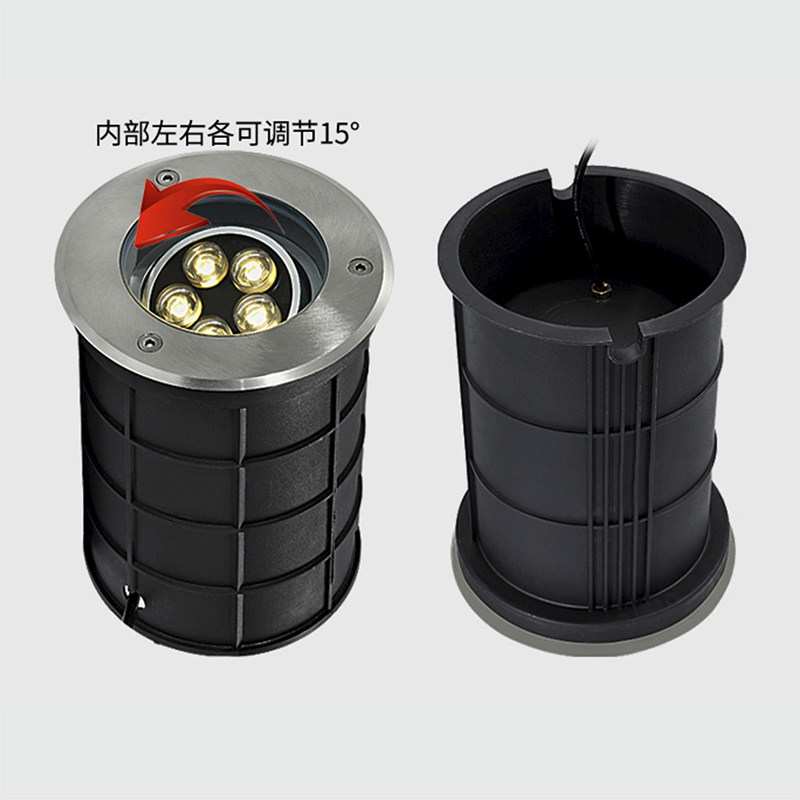 led可调角度地埋灯3W户外防水嵌入式9W12W埋地灯草坪射灯墙角地灯