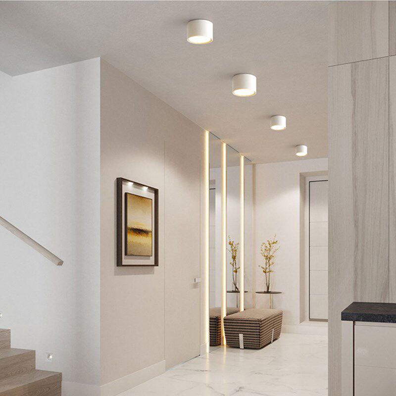 明装筒灯led天花灯家用客厅走廊过道灯阳台灯射灯无主灯照明