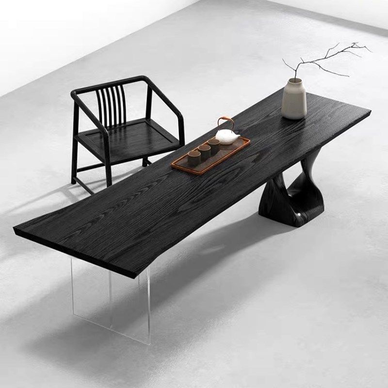 侘寂风茶桌家用实木餐桌碳化黑色原木大板桌N现代简约办公禅意茶,住宅家具,家用茶台/茶桌,淘宝优惠券,粉丝福利购,淘宝优惠卷