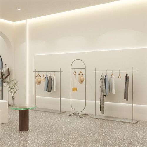 服装衣服展e示架不锈钢带板拉丝银男女铁艺男女货架落地式组合架