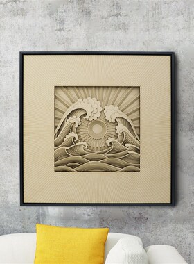梯木叠雕 创意立体北欧壁挂壁饰现轻奢墙面装饰品 木质雕刻版画
