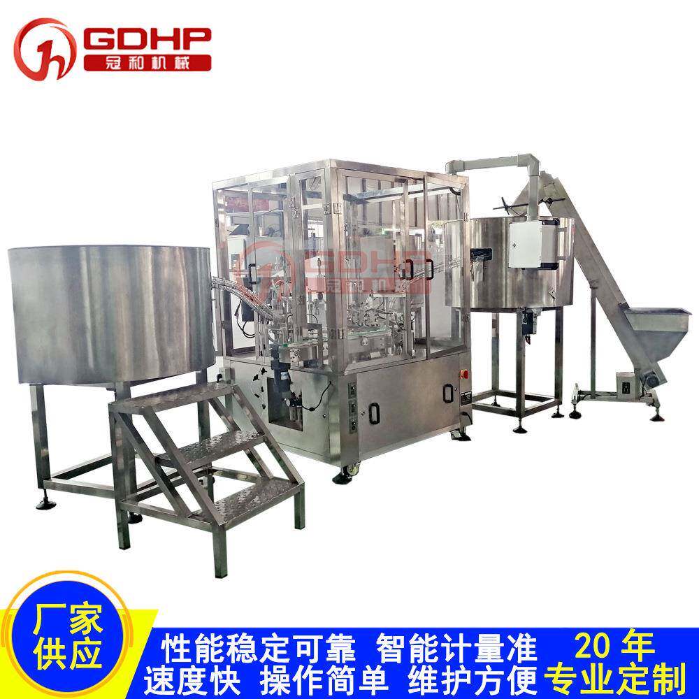 全自动精华液灌装一体机护肤品水乳膏霜橄榄油香薰精油灌装轧盖机