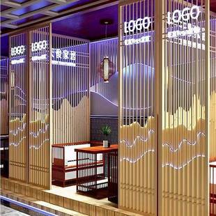 火锅城隔断餐厅包间饭店办公室屏风隔墙铁艺咖啡厅卡座隔断墙格栅