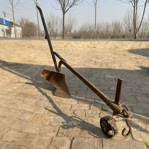 老犁头民俗老物件老旧农具铁犁怀旧复古摆件农W村农耕老工具