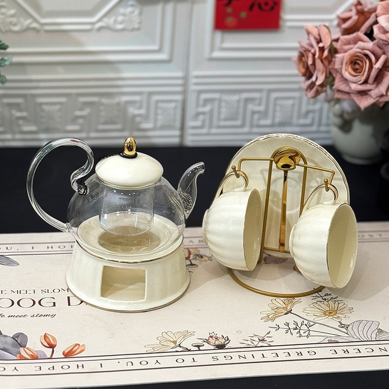 欧式中古水具套装咖啡具整套套装轻奢下午茶茶具玻璃花茶壶茶杯
