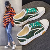 女鞋 夏季 41到43码 大码 帆布鞋 女2024新款 透气O平底休闲板鞋 脚宽胖4