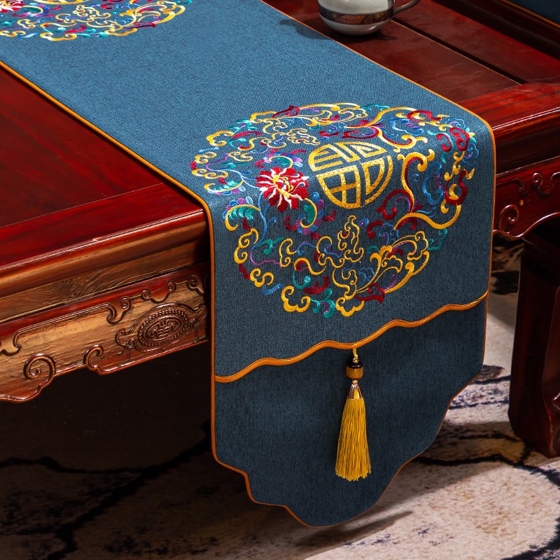 新中式桌旗茶几桌布中国风茶桌垫布茶台布艺长条茶席茶巾定制茶旗