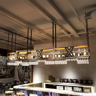 吧台吊架酒架酒柜吊柜置物架悬挂式酒吧餐厅吊挂R工业风铁艺吊杯