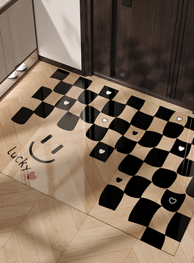 软玻璃透明入户门地垫PrVC玄关大门口免洗可擦耐脏脚垫防滑门毯垫