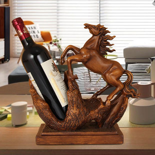 创意葡萄红酒架生肖马酒柜装饰品摆件家用客厅酒R瓶置物架新房软