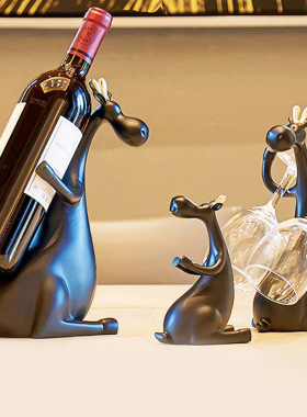 轻奢高档鹿红酒架摆件家居客厅电视柜酒柜装饰品创意乔迁新居礼物