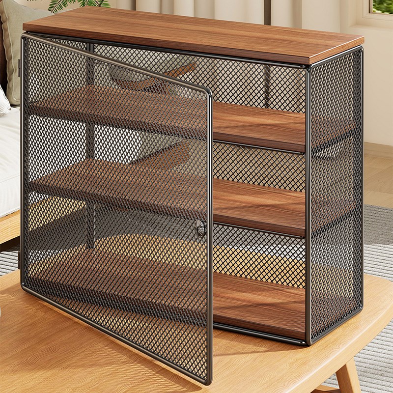 台面多功能水杯架餐桌上水杯咖啡杯带柜门储物架水壶置物架收纳架