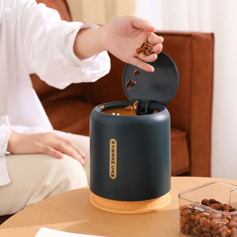 垃圾桶家用卧室客厅卫生现代简约轻奢按压式双桶带盖厨房卫生间筒