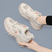 减震舒适网面e透气休闲运动鞋 轻便软底旅游 老爹鞋 女2025新款 薄款