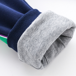 儿童双层裤子男童卫裤加绒一体绒宝宝女童秋冬幼童运动裤小童纯棉