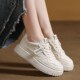 n女款 2025春夏新款 百搭休闲鞋 头层牛皮厚底小白鞋 减龄板鞋 增高女