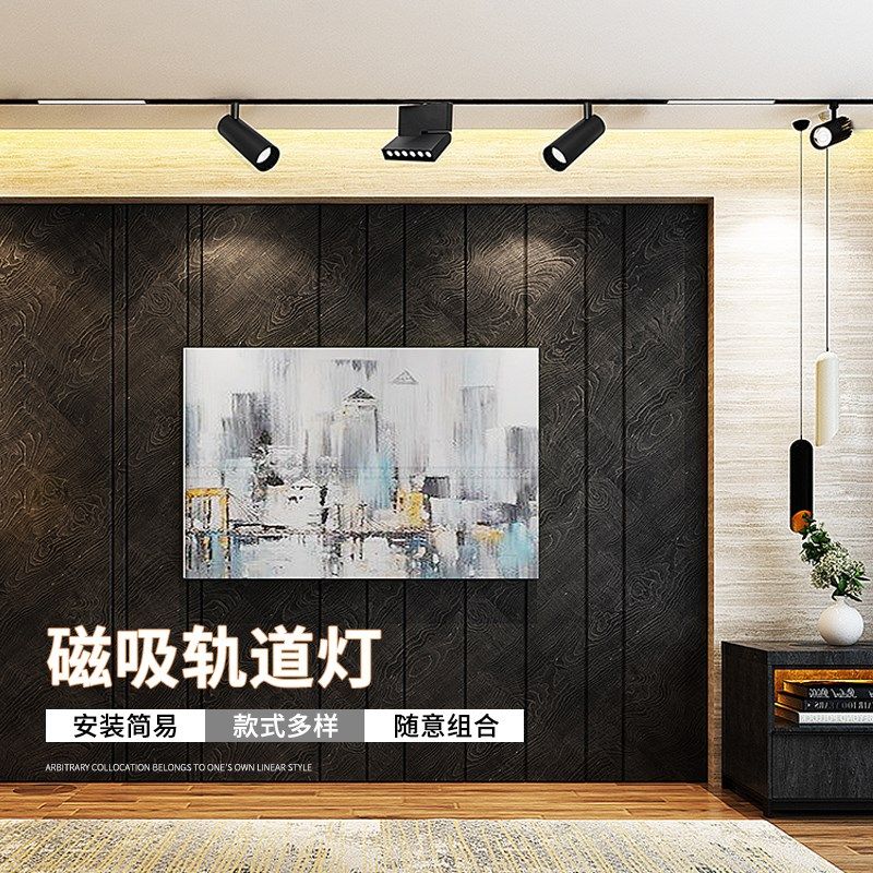 创朗无边框隐藏磁吸轨道灯暗装明装无主灯照明led射灯线条灯设计,家装灯饰光源,明装射灯,淘宝优惠券,粉丝福利购,淘宝优惠卷