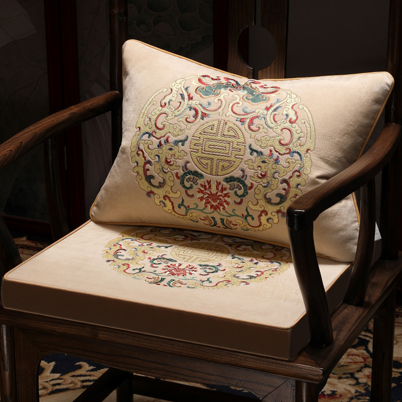 中式乳胶坐垫椅子垫靠垫家用定制红木餐椅垫圈椅太师椅座垫子防滑