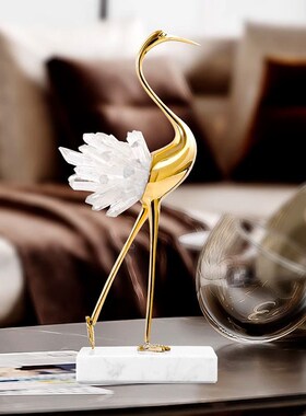 现代家居结婚装饰品轻奢小众水晶天鹅摆件高档客厅酒柜玄关电视柜