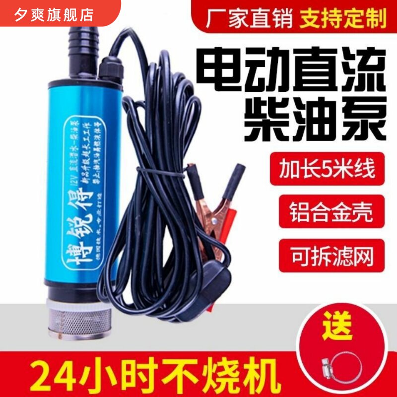 抽油泵12V电动直流柴油加油机24V电动抽油泵自吸潜水泵油抽子抽油