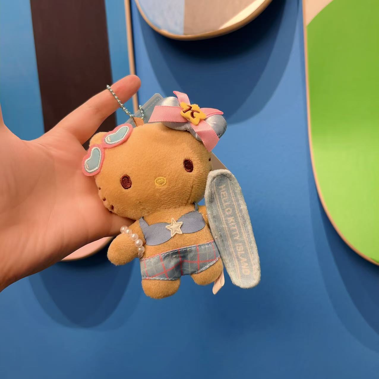 韩版济州岛限定海女冲浪黑皮kitty包挂件可爱哈喽kt毛绒公仔礼物