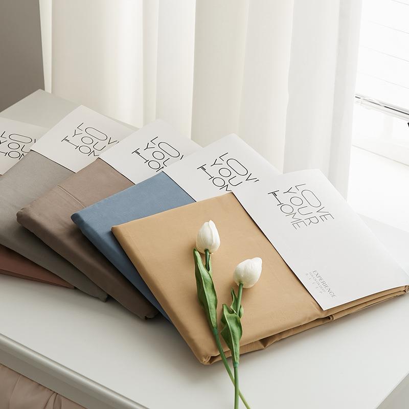 纯棉磨毛单件床单100支贡缎长绒棉纯色被单