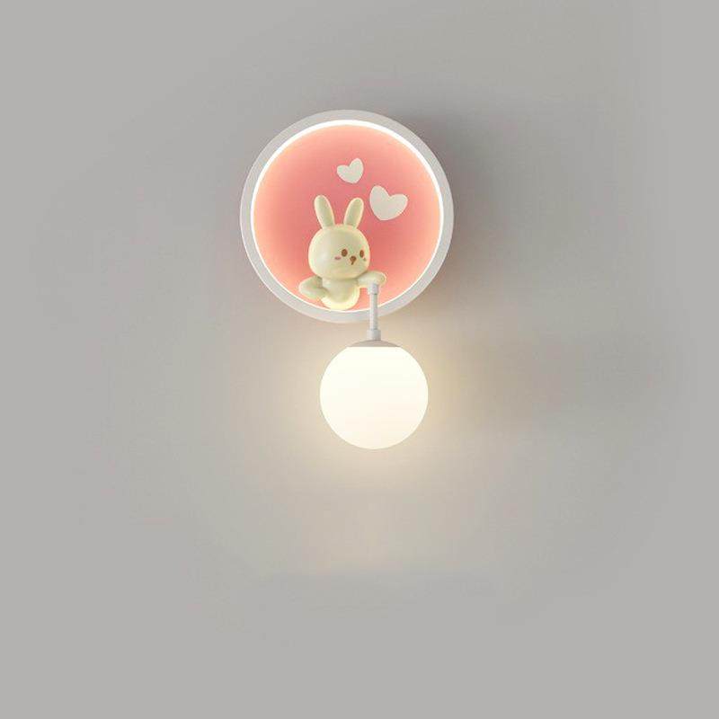 新款法式奶油风卡通可爱儿童房护眼床头灯极简创意过道走廊墙壁灯