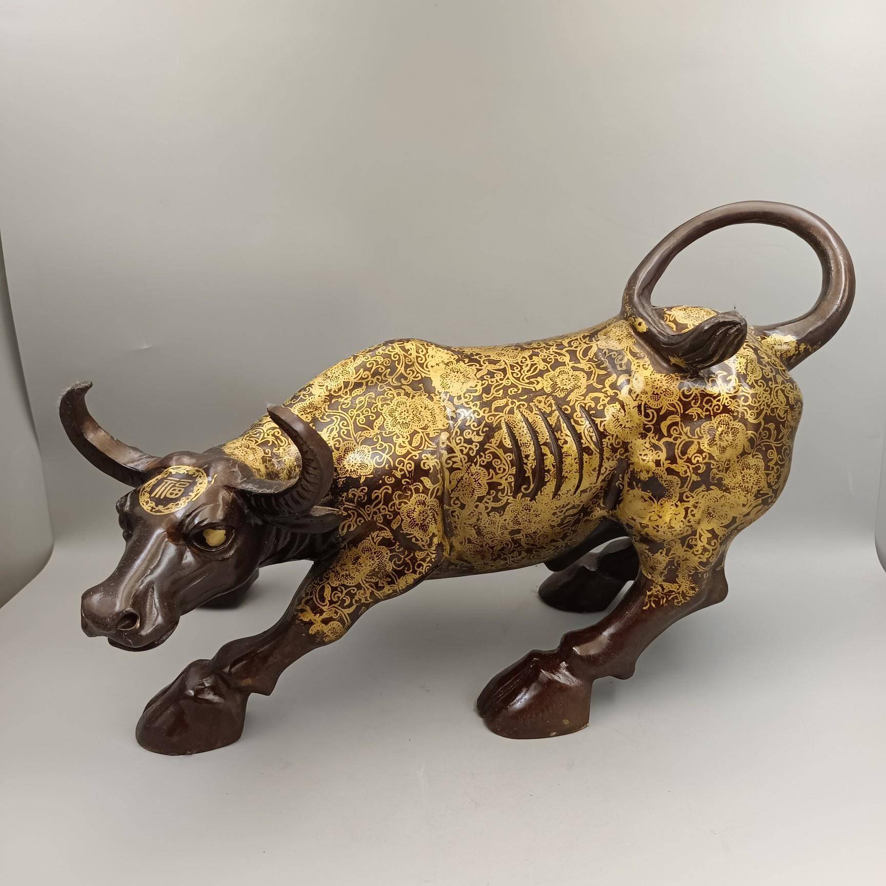 铜牛摆件仿古做旧华尔街牛牛气冲天生肖牛家居装饰工艺品