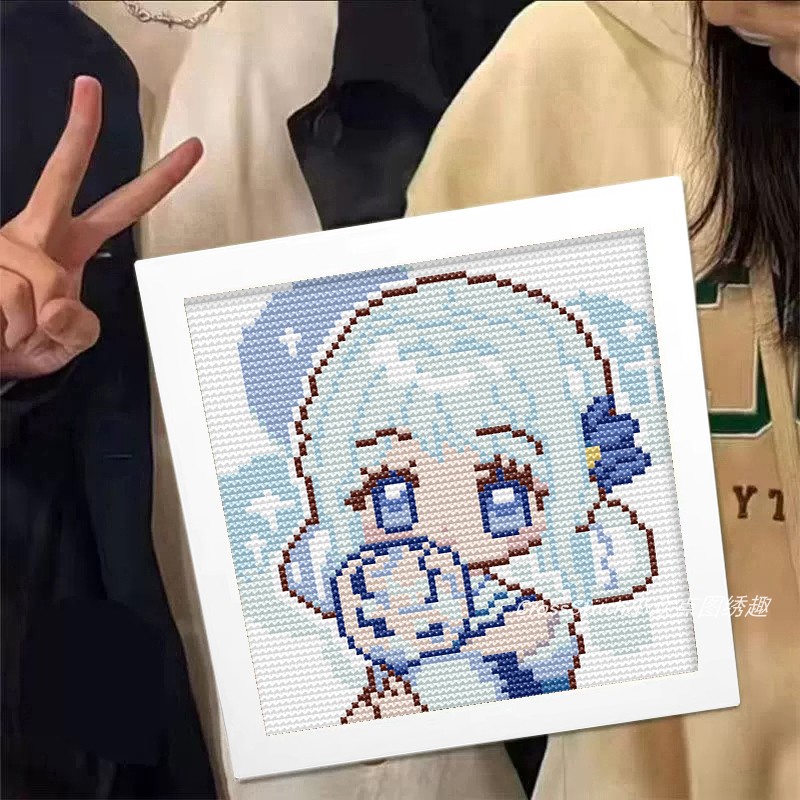 十字绣新手入门Q版少女现代卡通动漫人物刺绣自制手工材料包简单