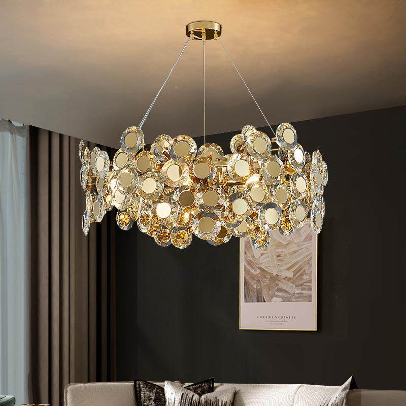 奢华大代气水餐厅吊晶灯设计558师后现客厅豪新款轻奢客厅华餐厅,家装灯饰光源,智能吊灯,淘宝优惠券,粉丝福利购,淘宝优惠卷