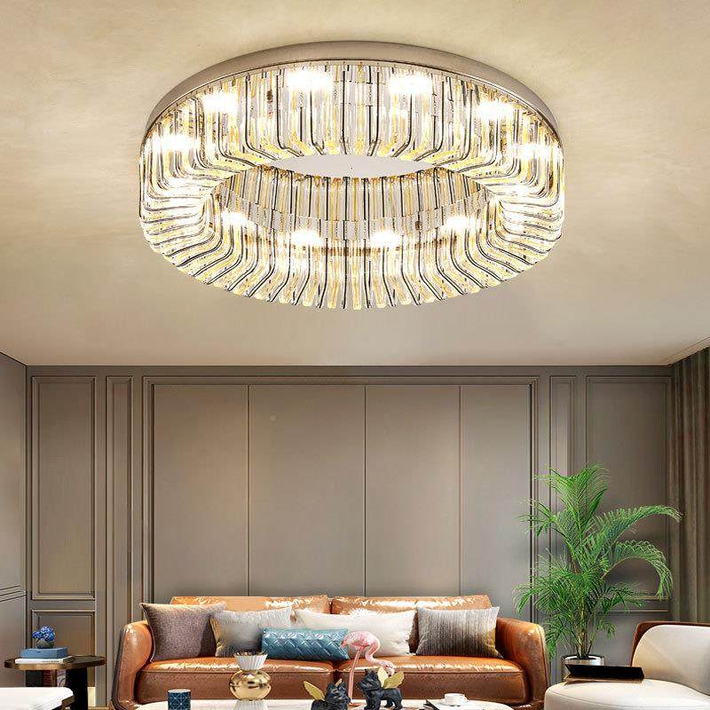 新款客厅大灯现代简约led方形水晶吸1628-162顶灯大气家用厅厅客