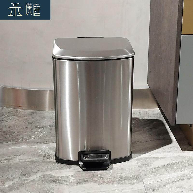 高档脚垃圾桶家用客厅大容量踏不锈钢轻奢生式间卧A1室加卫厚方形