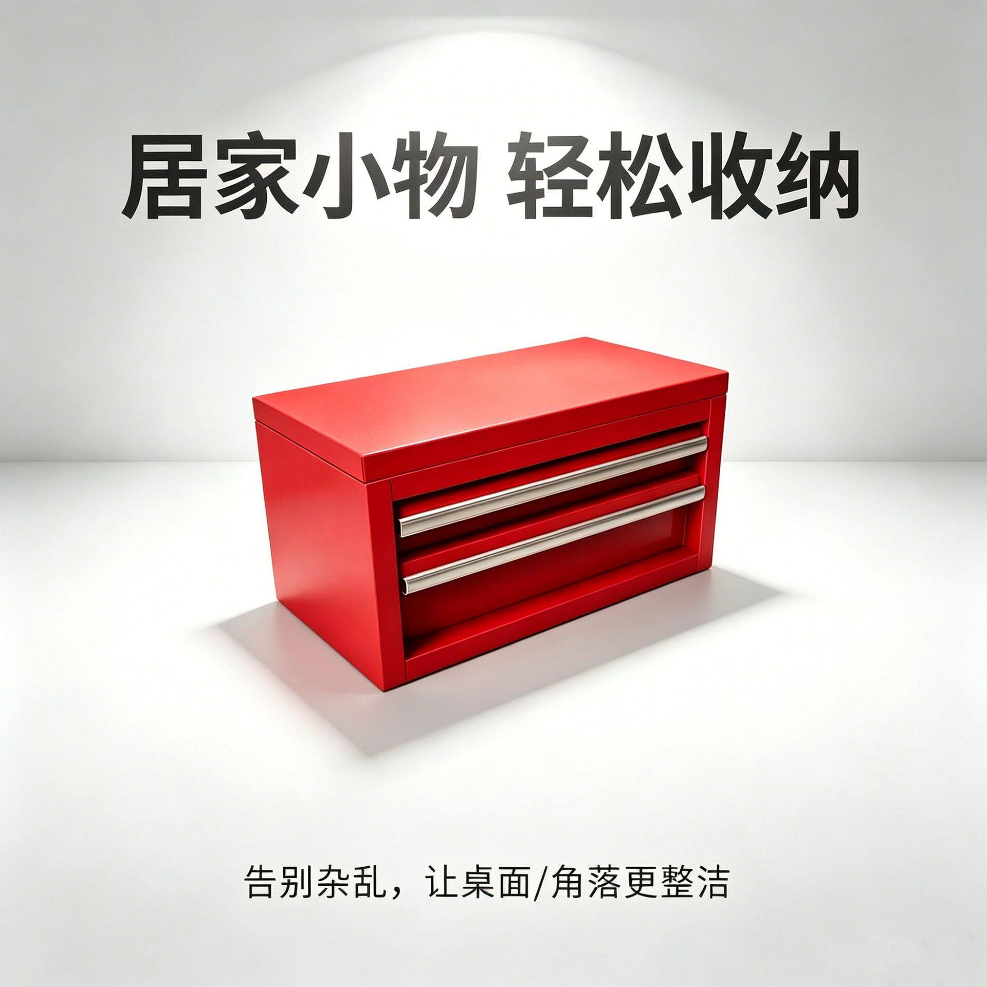 双层金属抽屉式工具箱家用维修工具收纳盒汽修螺丝配件分类整理