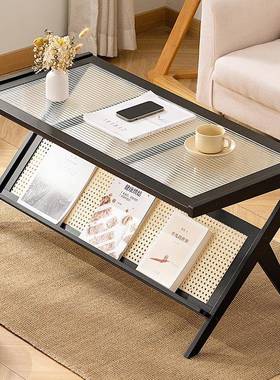 茶几客桌厅阳家用玻璃茶茶台小户型台CEI极简新轻奢大气款耐用