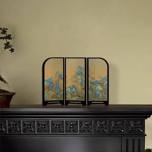 《宫廷乐师图》新中式桌面小屏风摆件玄关小摆画中古风卧室装饰画