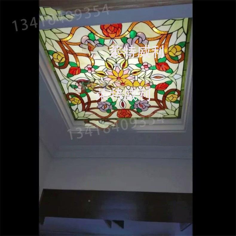 设计家装玄廊688关过道走透光吊天顶花装饰教堂璃彩色艺术玻屏风