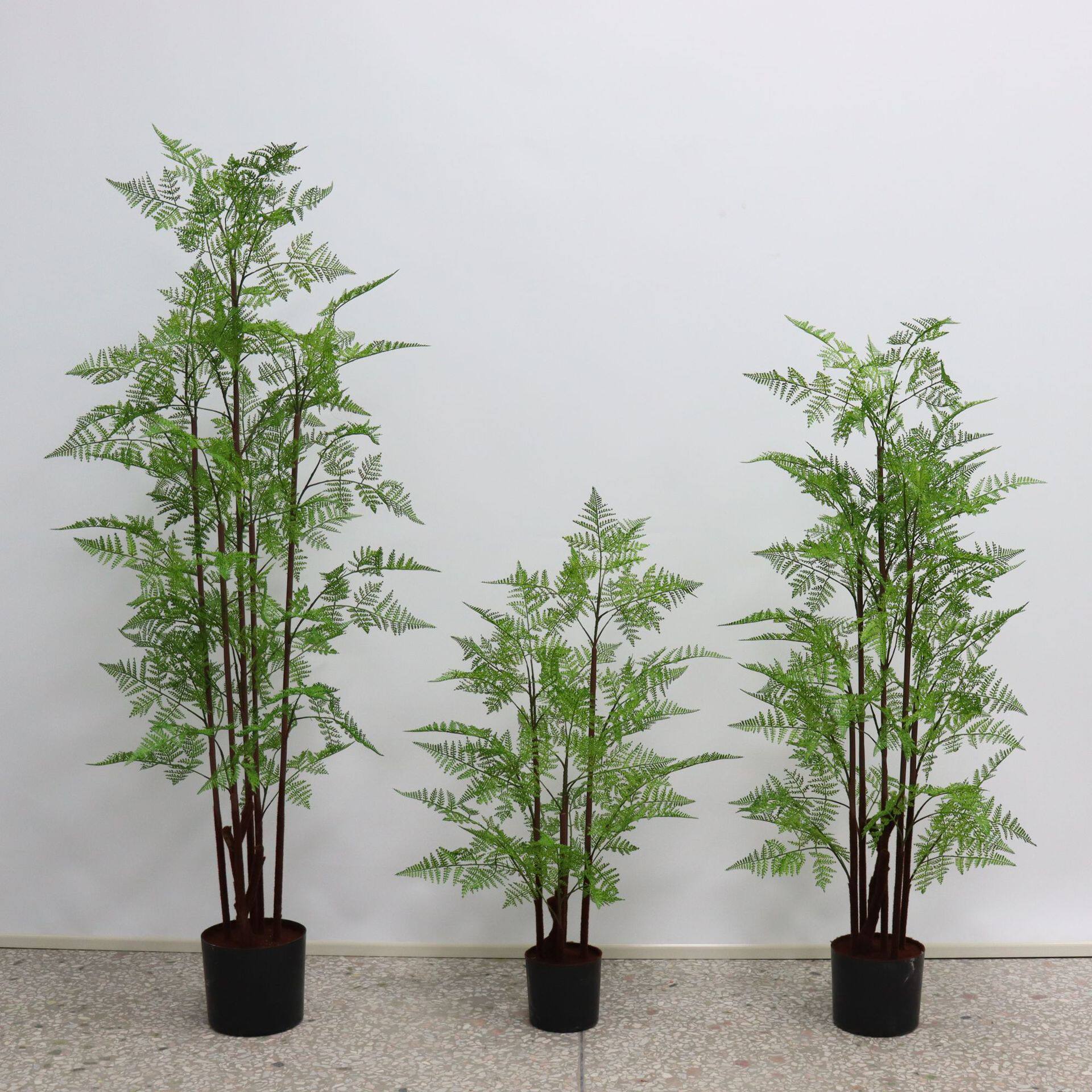 蕨树盆栽马尾蕨客厅绿植蕨类植物落地景观盆景仿真花仿真树叶