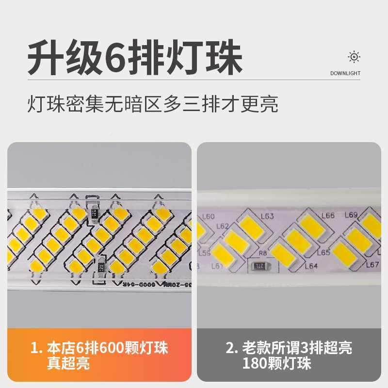 ?殖光灯带l白ed灯条22v客厅0吊顶白色亮户外防水养场白光六排工地