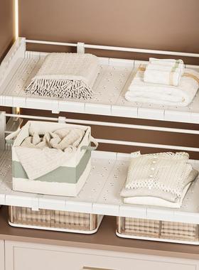 衣抽拉隔板可伸抽缩柜子分层架屉裤式置物架衣EHF柜服子多层收纳